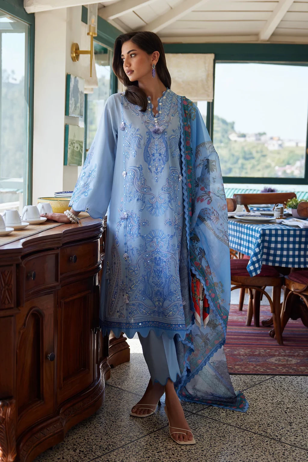 Embroidered 3 Piece Muzlin Suit - M262-004A-DC
