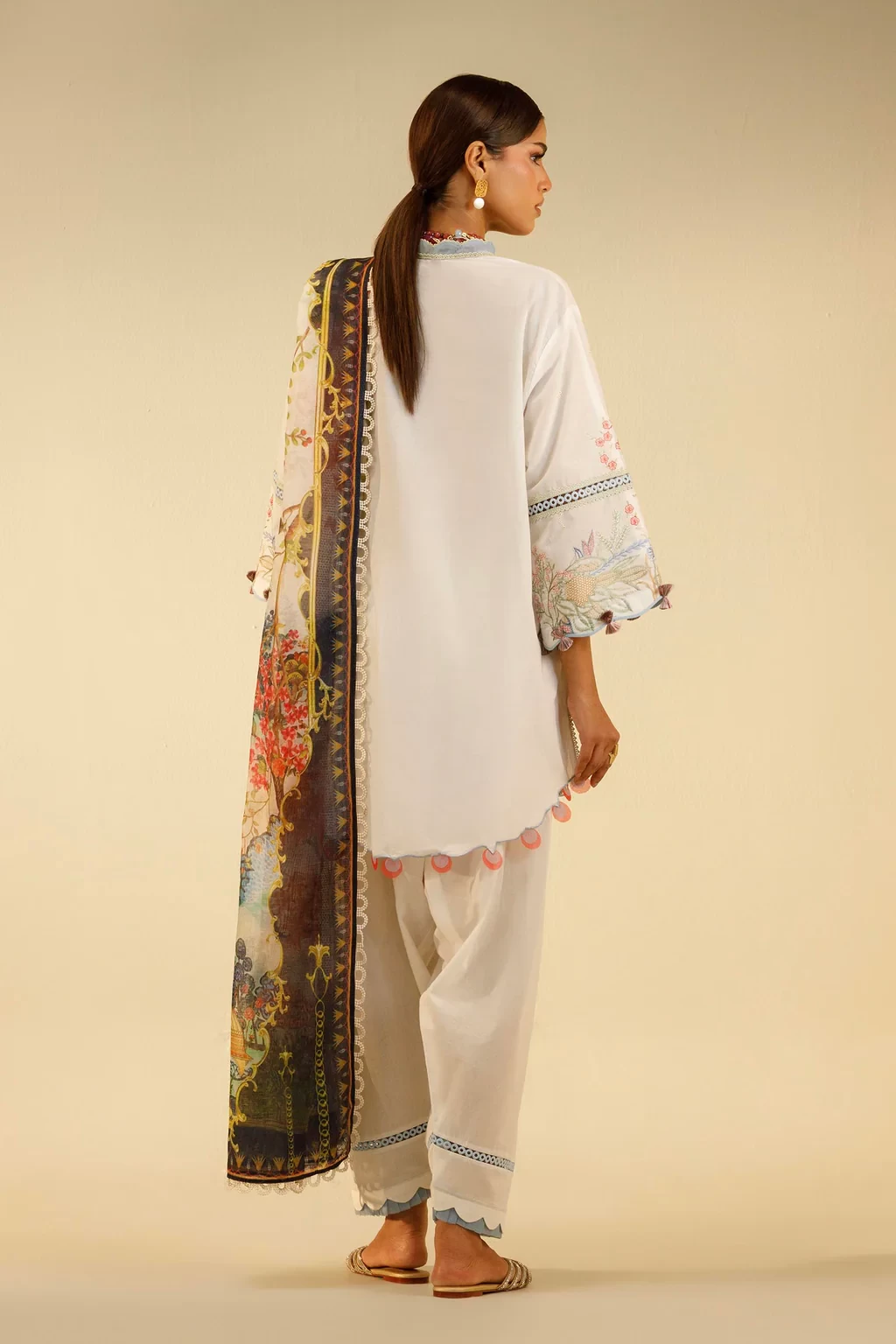 Embroidered 3 Piece Muzlin Suit -  M262-003A-CH