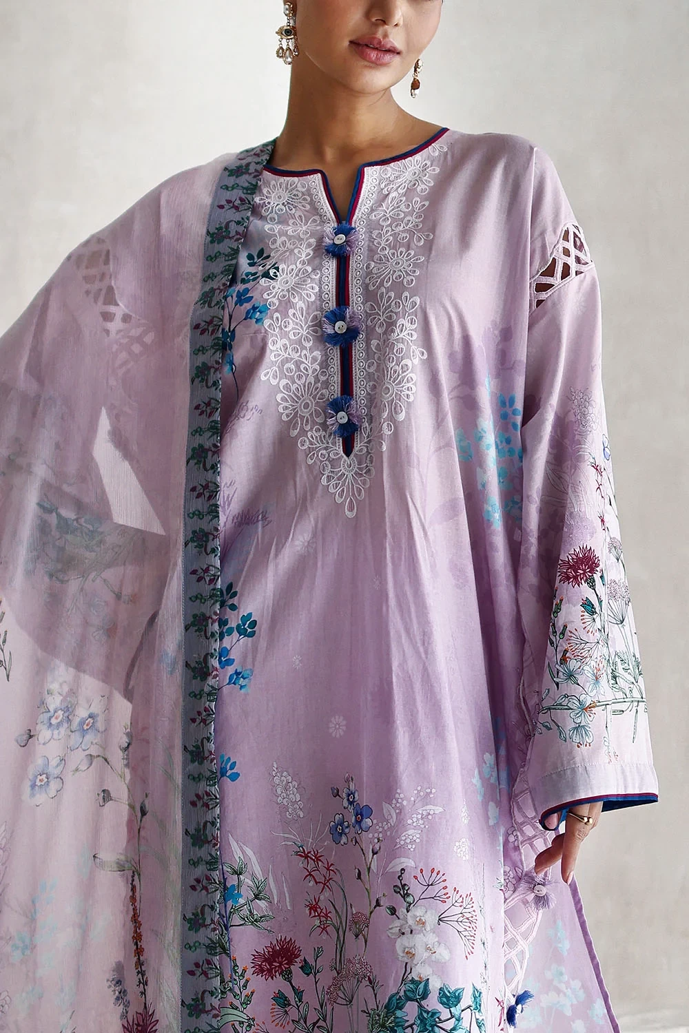 3 Piece Embroidered Printed Lawn Suit - W-FB-LC-26-477234