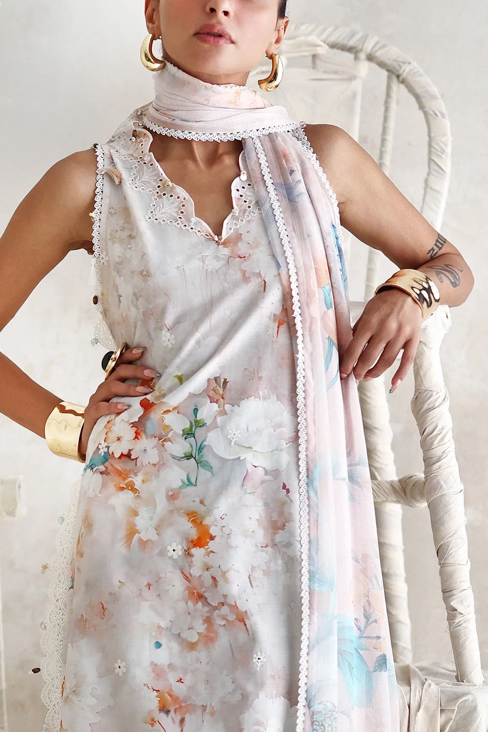 3 Piece Embroidered Printed Lawn Suit - W-FB-LC-26-477245