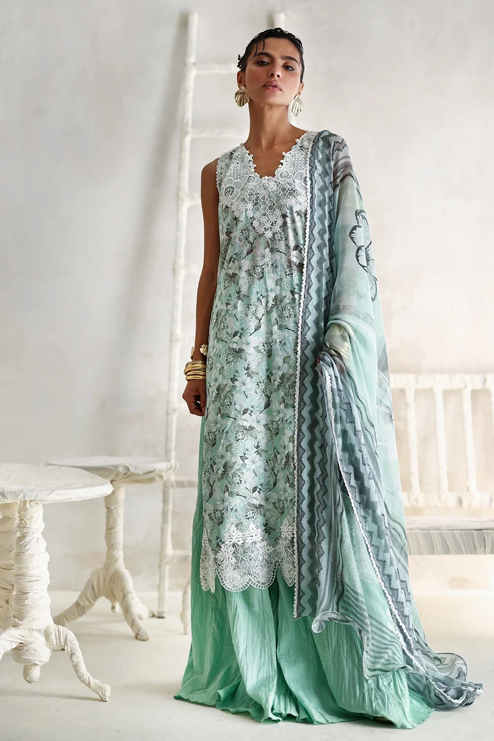 3 Piece Printed Lawn Suit with Printed - W-FB-LC-26-477255
