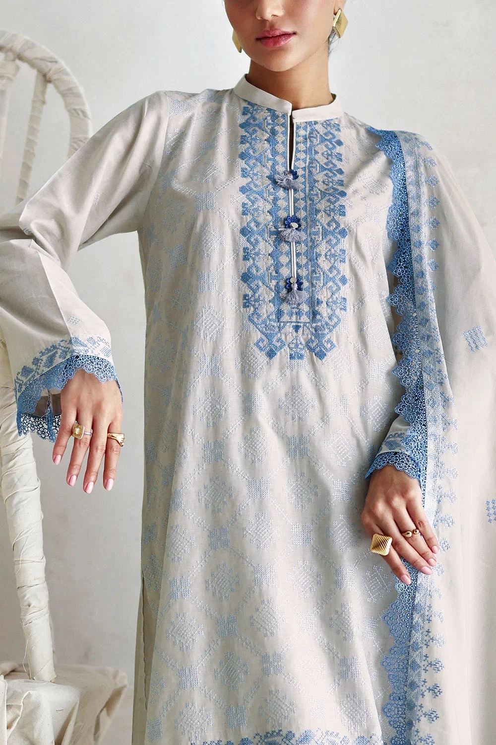 3 Piece Embroidered Lawn Suit - W-FB-LC-26-477257