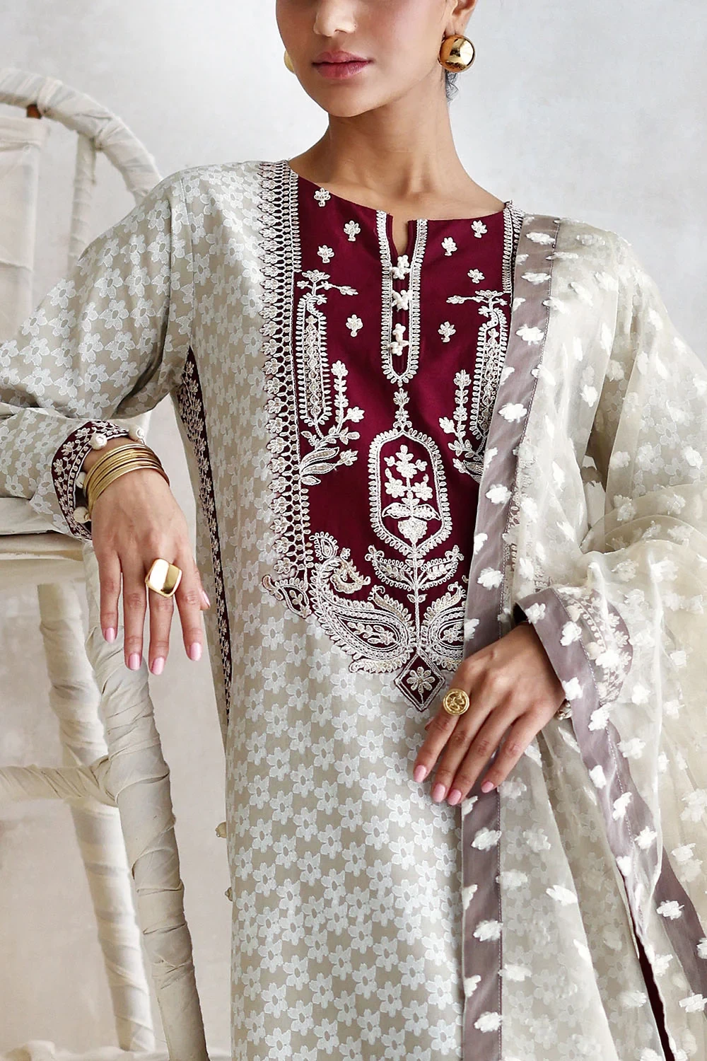 3 Piece Lacquer Printed Lawn Suit - W-FB-LC-26-477277