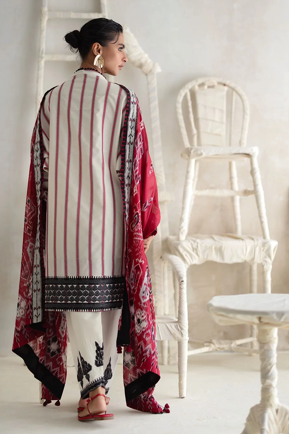 3 Piece Embroidered Jacquard Suit - W-FB-LC-26-477281