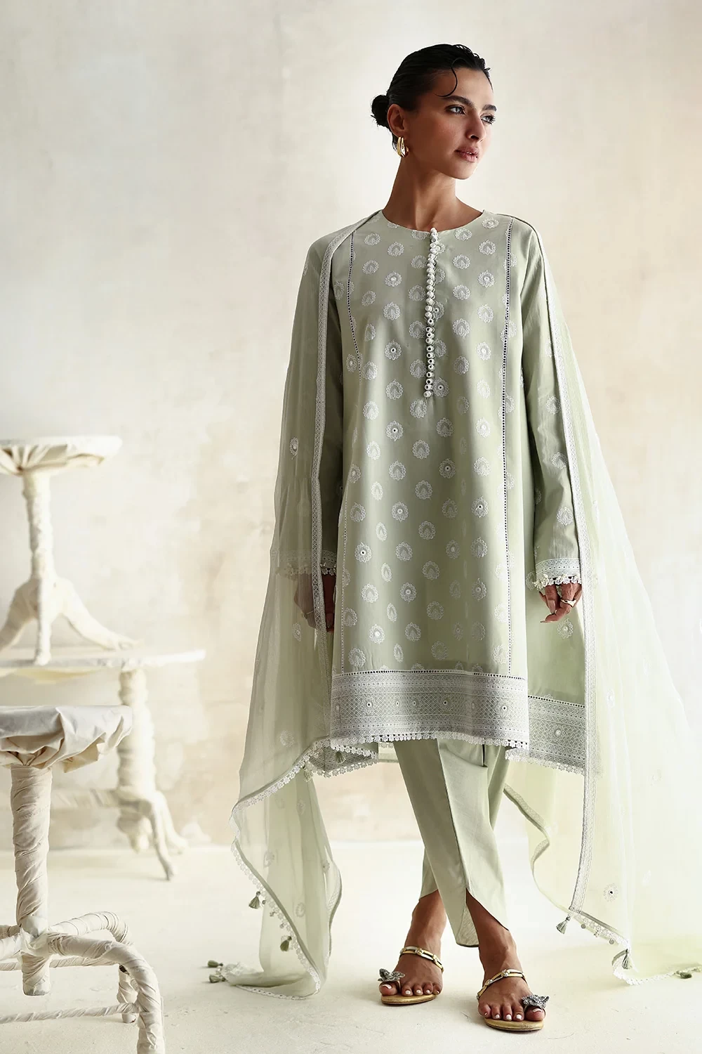 3 Piece Embroidered Lawn Suit - W-FB-LC-26-478943