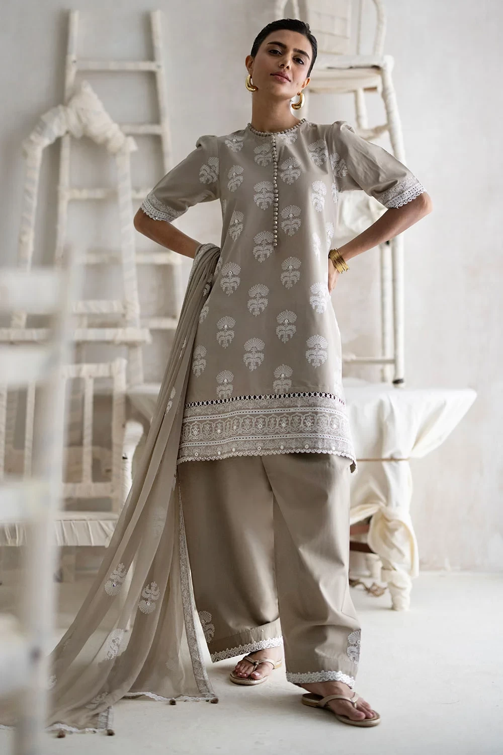 3 Piece Embroidered Lawn Suit - W-FB-LC-26-478944