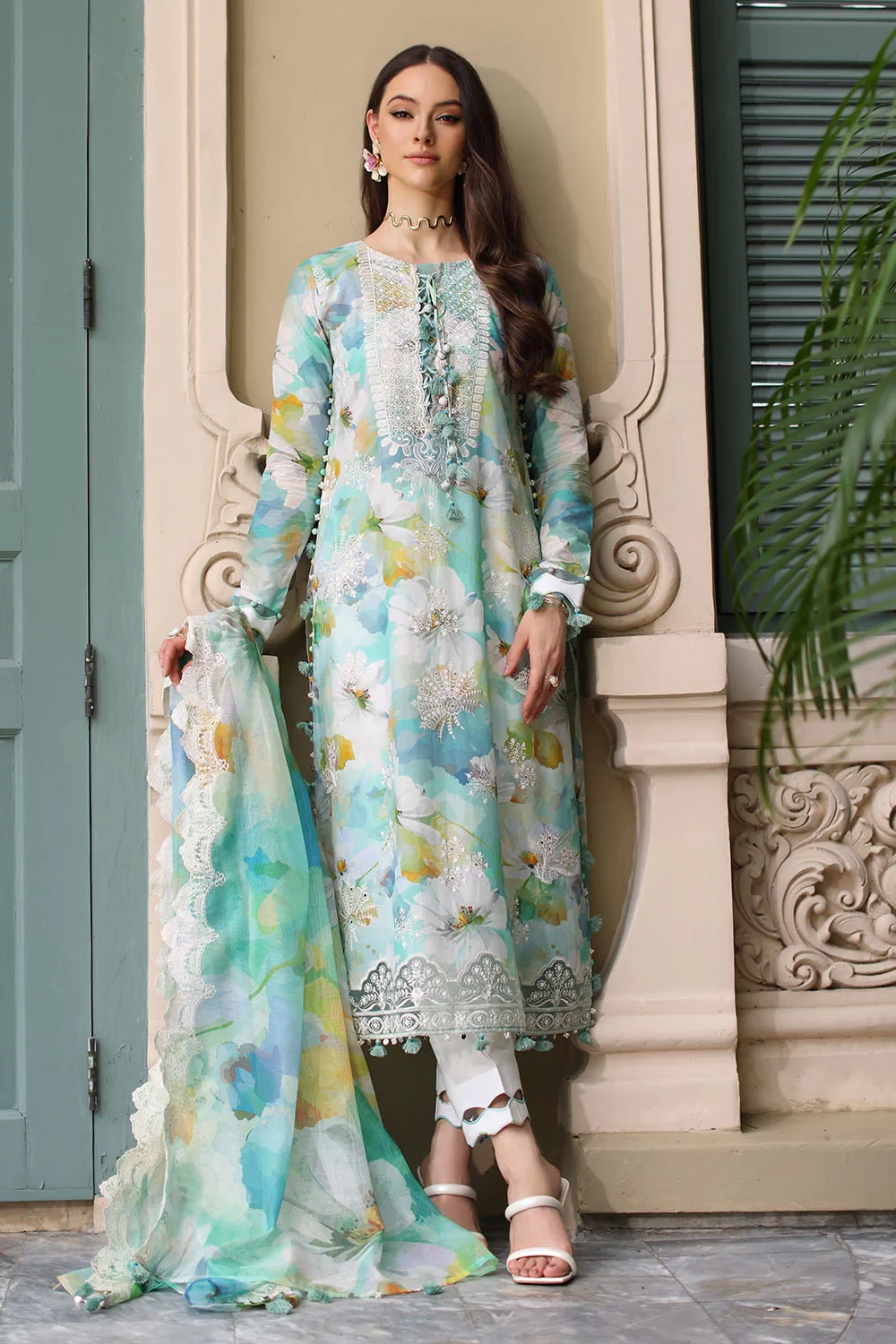 3 Piece Embroidered Printed Lawn Suit - W-FB-RE-26-477258
