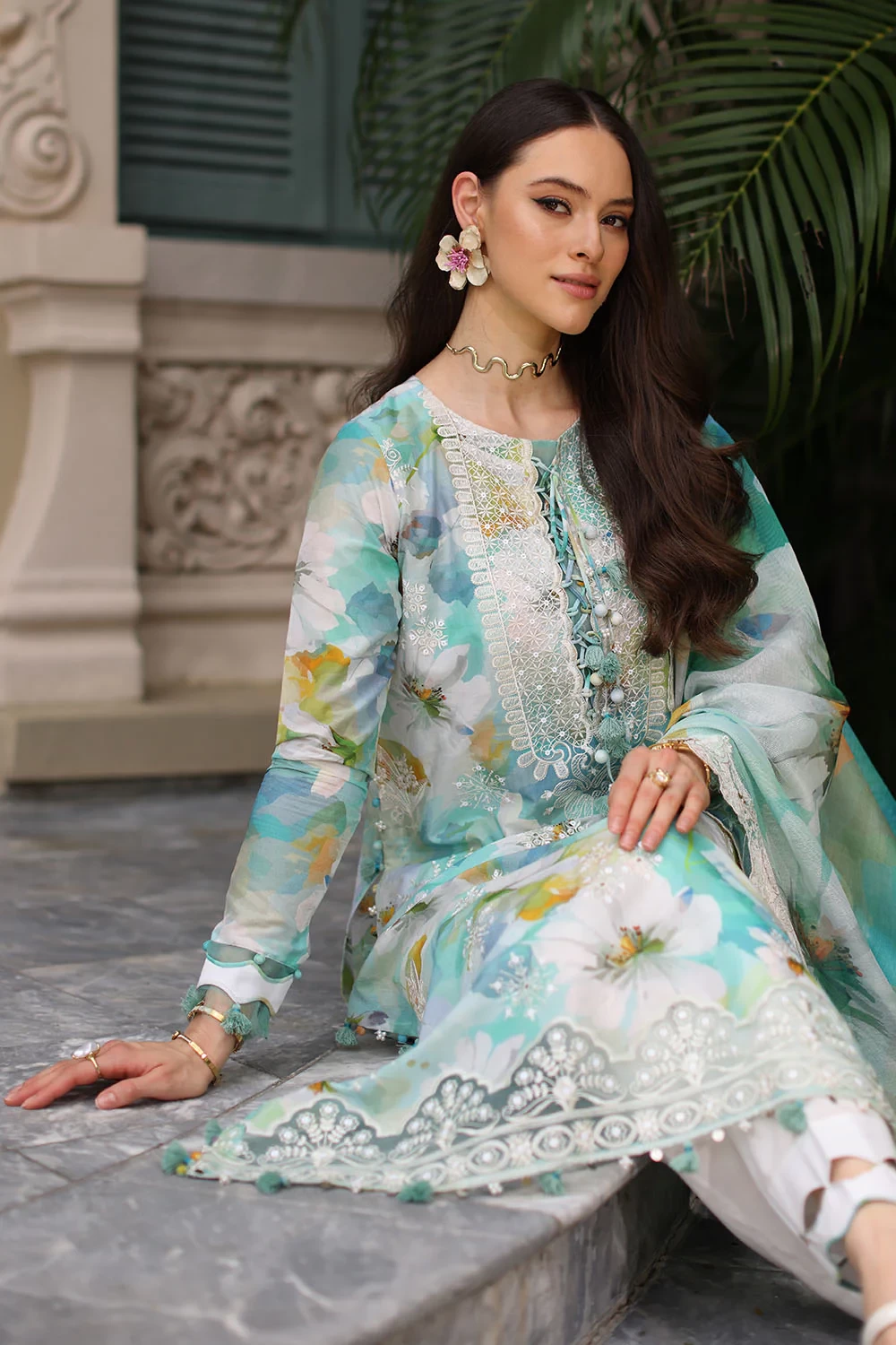 3 Piece Embroidered Printed Lawn Suit - W-FB-RE-26-477258