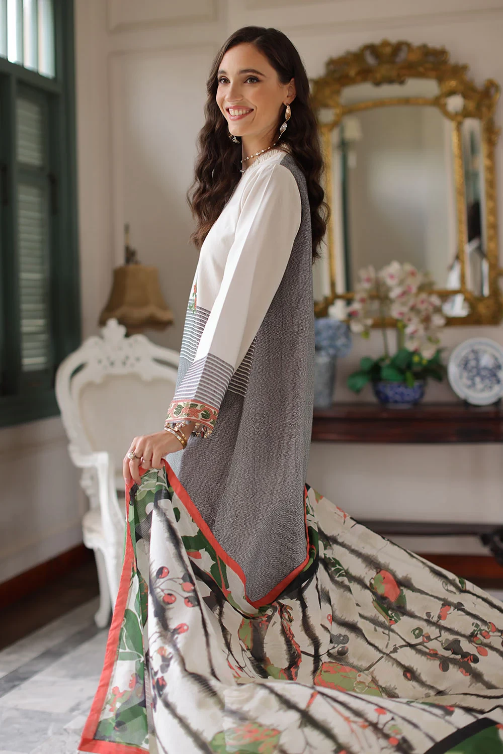 3 Piece Embroidered Jacquard Suit - W-FB-RE-26-477280