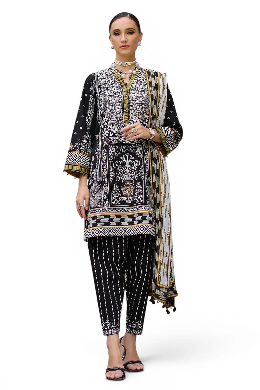 3 Piece Printed Lawn Suit - W-FB-RE-26-477254