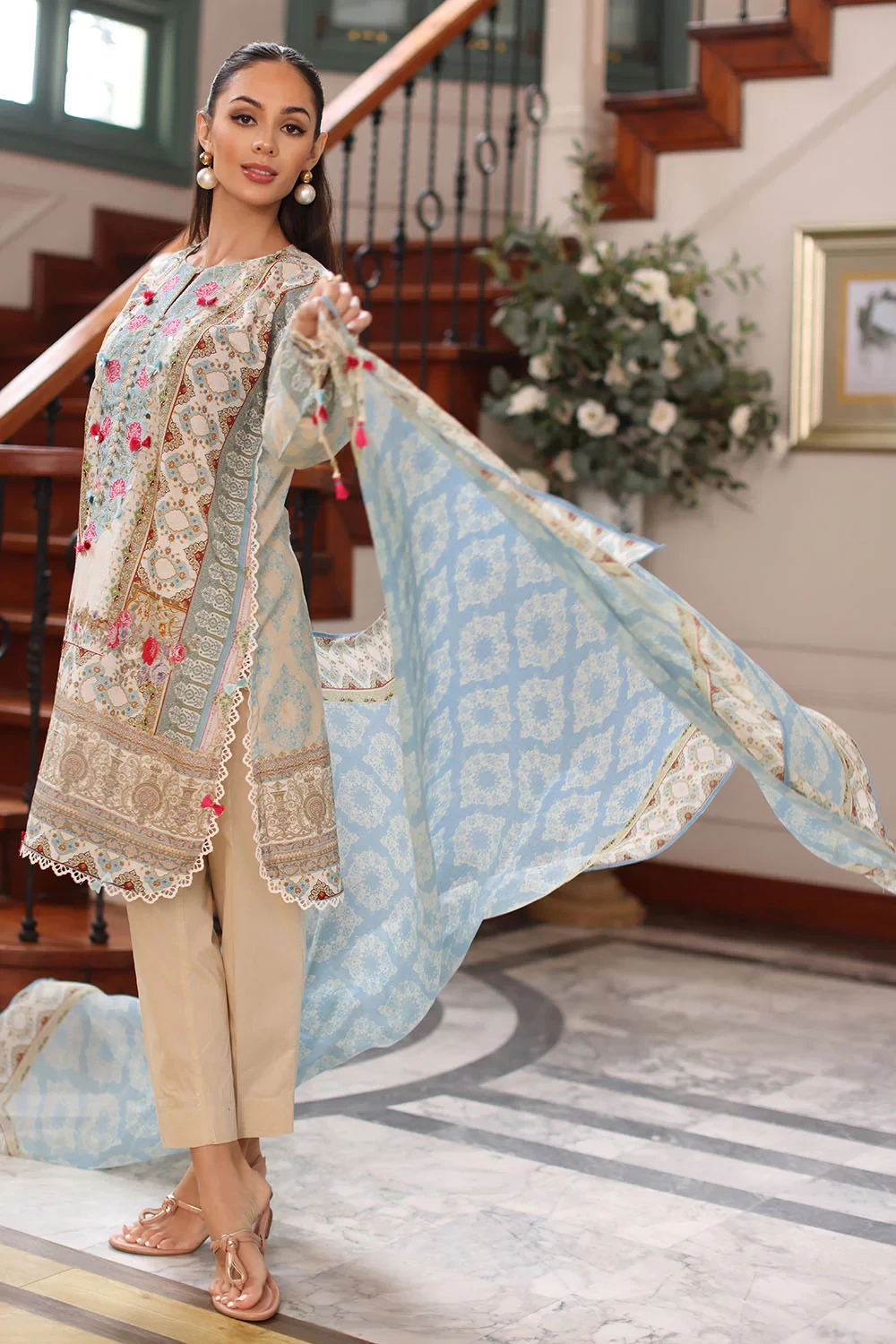 3 Piece Printed Lawn Suit - W-FB-RE-26-477247