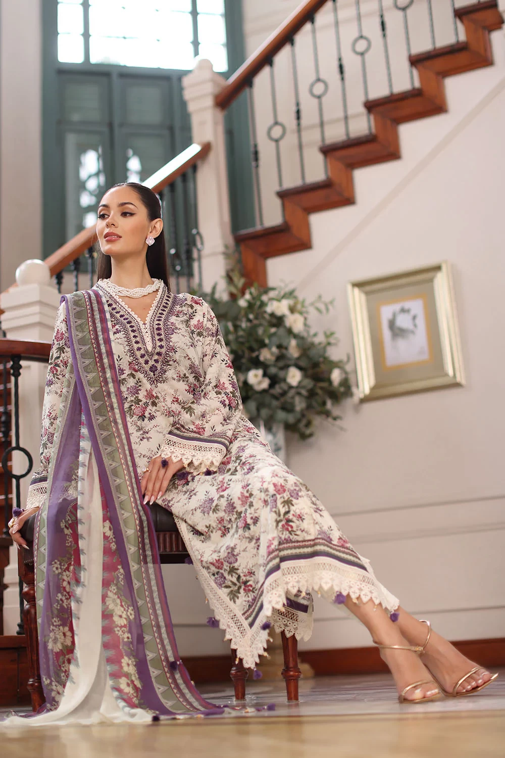 3 Piece Printed Lawn Suit - W-FB-RE-26-477238