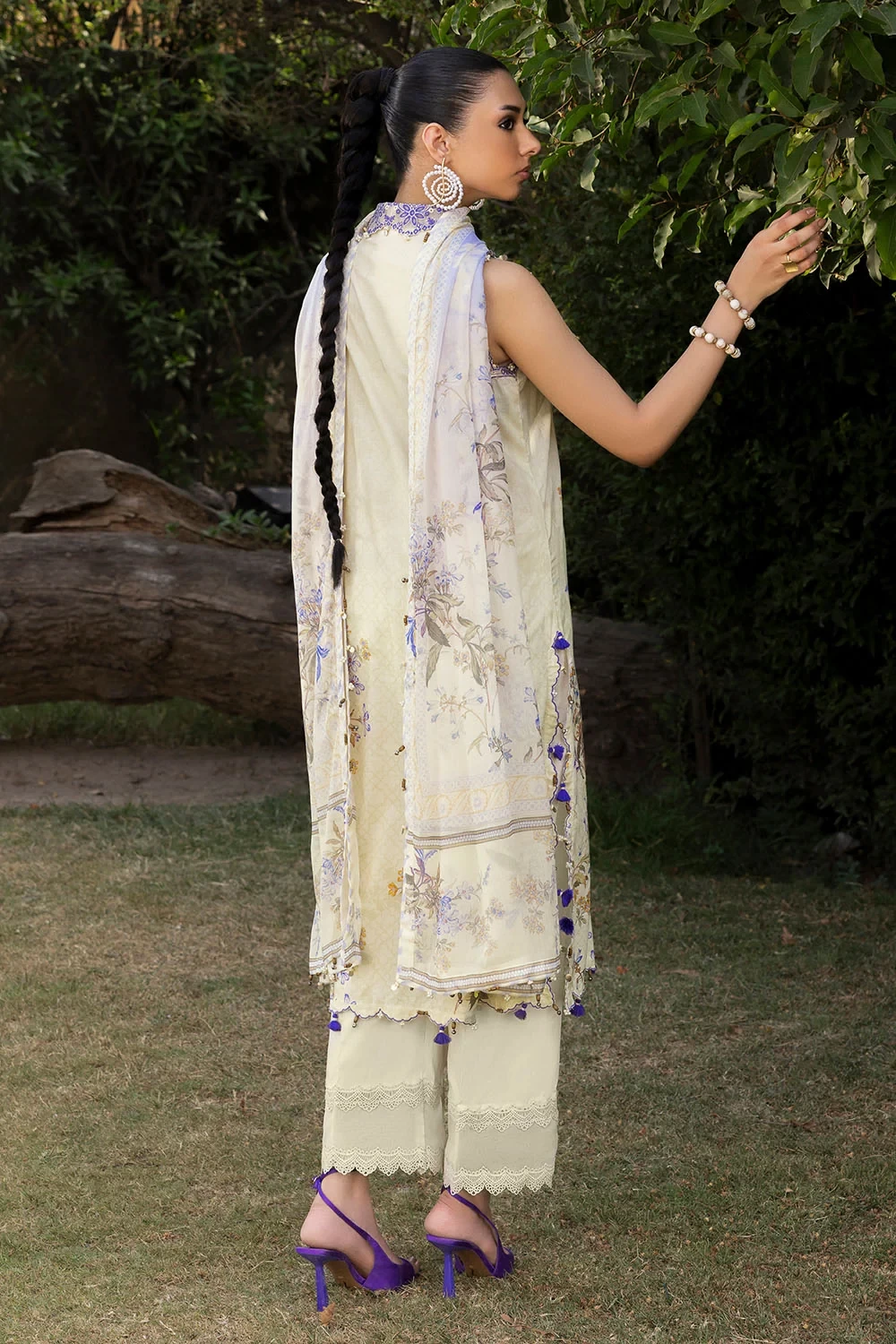3 Piece Printed Lawn Suit with Printed Chiffon Dupatta and Embroidered Borders -