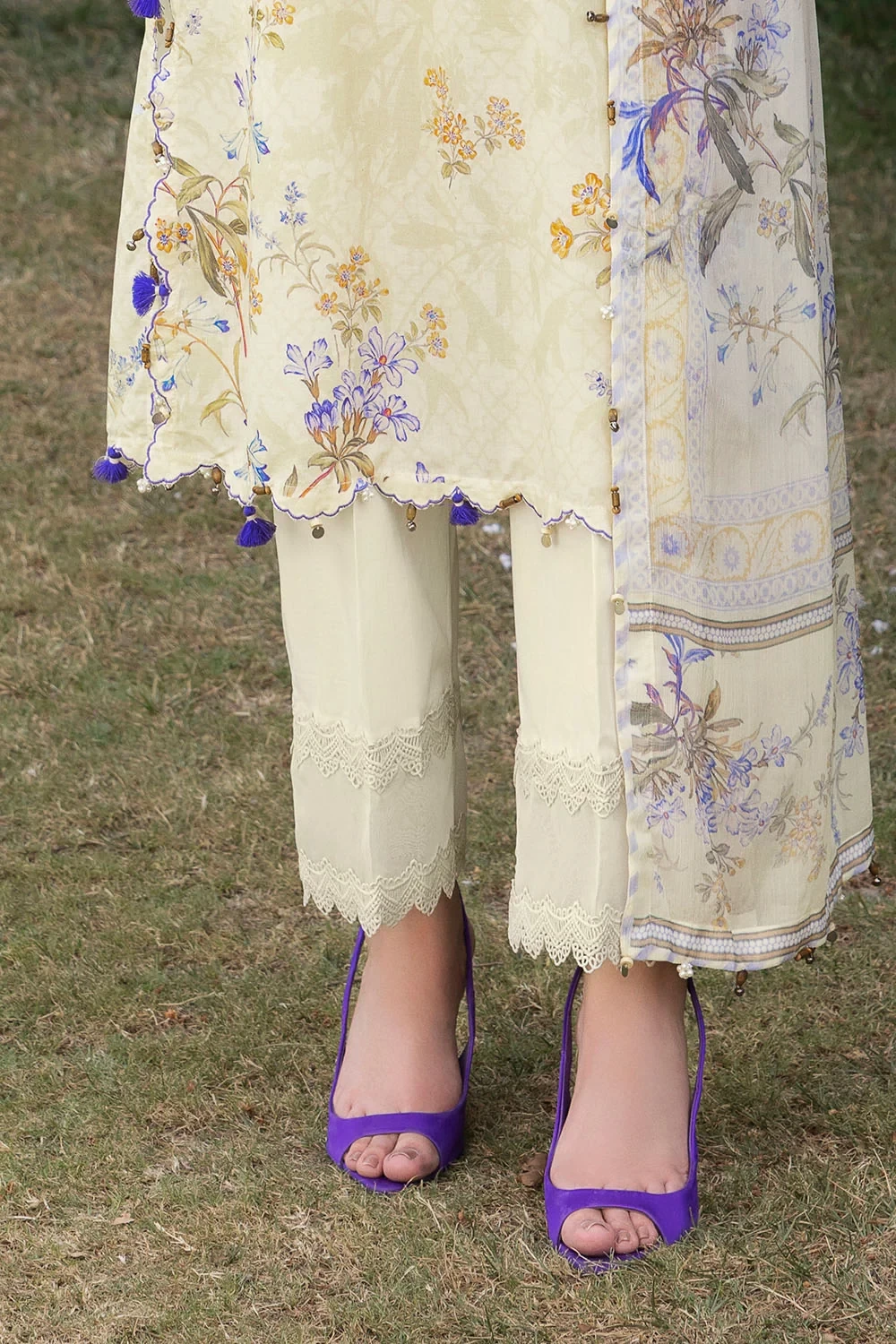 3 Piece Printed Lawn Suit with Printed Chiffon Dupatta and Embroidered Borders -