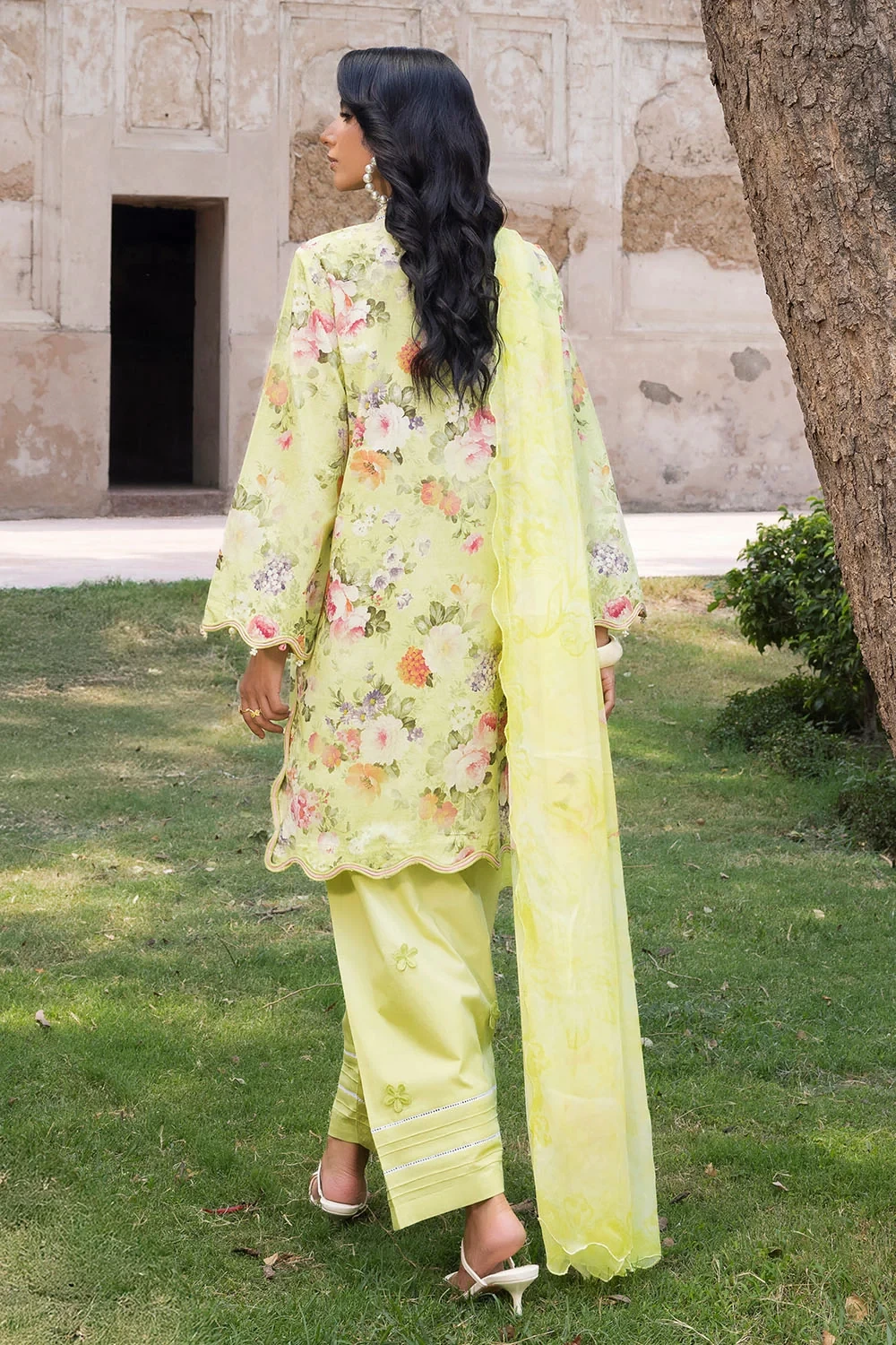 3 Piece Embroidered Printed Lawn Suit with Printed Chiffon Dupatta - BM-62046