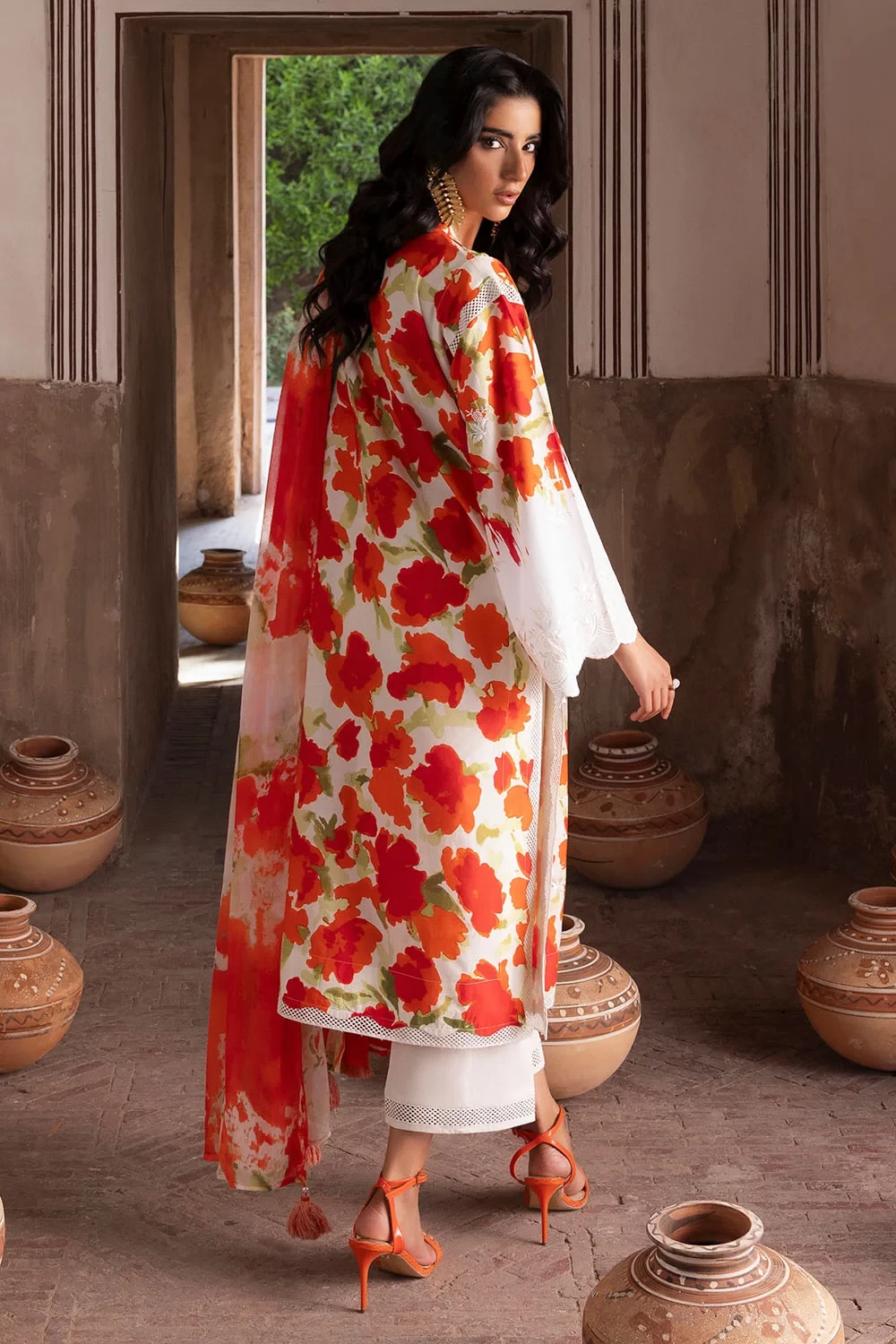 3 Piece Embroidered Printed Lawn Suit with Printed Chiffon Dupatta - BM-62056