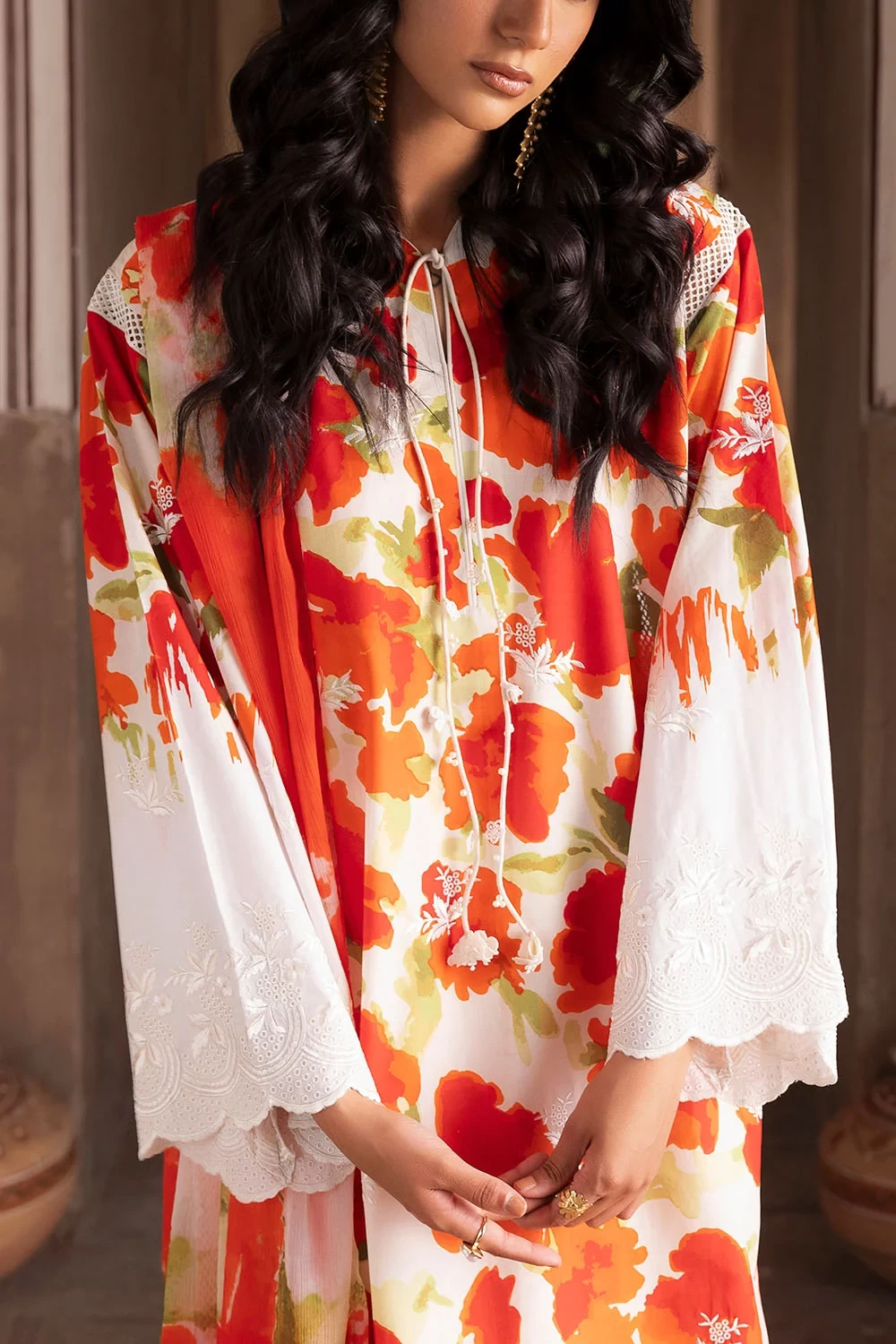 3 Piece Embroidered Printed Lawn Suit with Printed Chiffon Dupatta - BM-62056