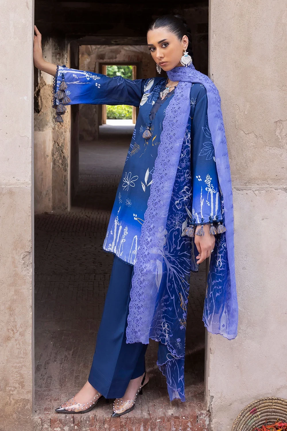 3 Piece Printed Lawn Suit with Embroidered Printed Chiffon Dupatta - BCT-62003
