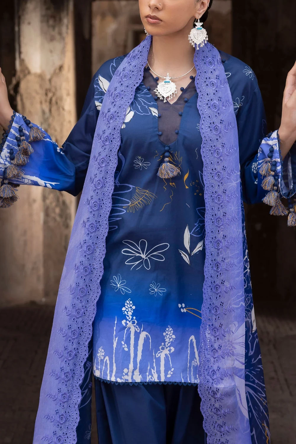 3 Piece Printed Lawn Suit with Embroidered Printed Chiffon Dupatta - BCT-62003
