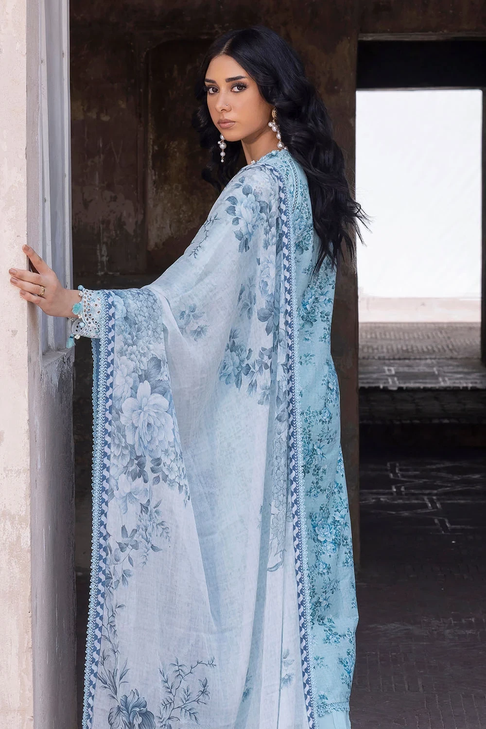3 Piece Embroidered Printed Lawn Suit with Printed Chiffon Dupatta - BM-62032