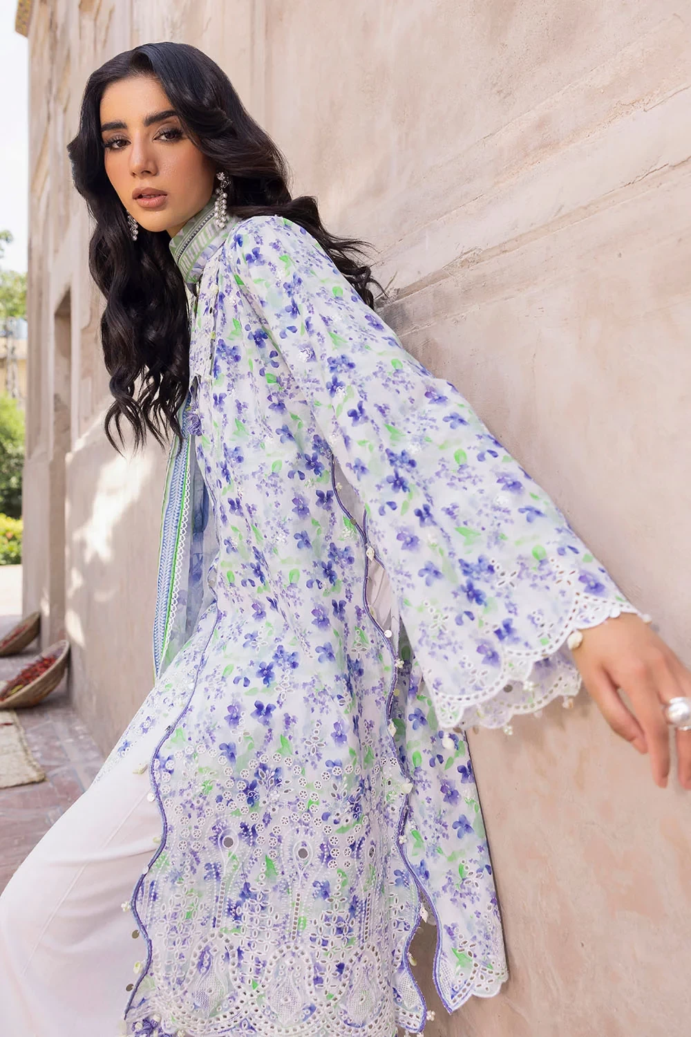 3 Piece Embroidered Printed Lawn Suit with Printed Chiffon Dupatta - BM-62065
