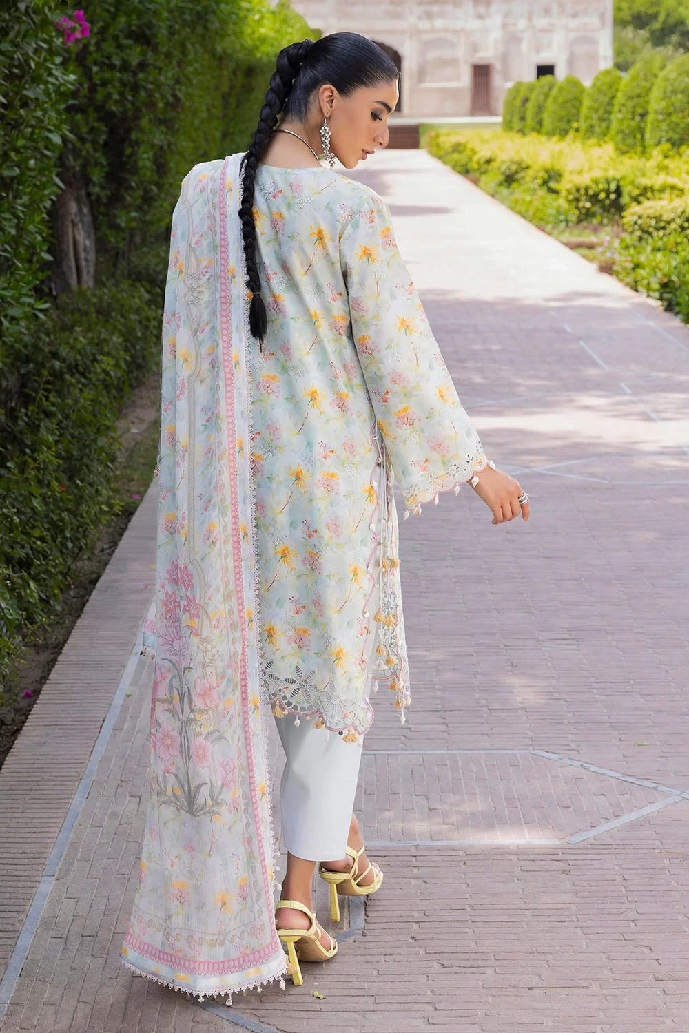 3 Piece Embroidered Printed Lawn Suit with Printed Chiffon Dupatta - BM-62066