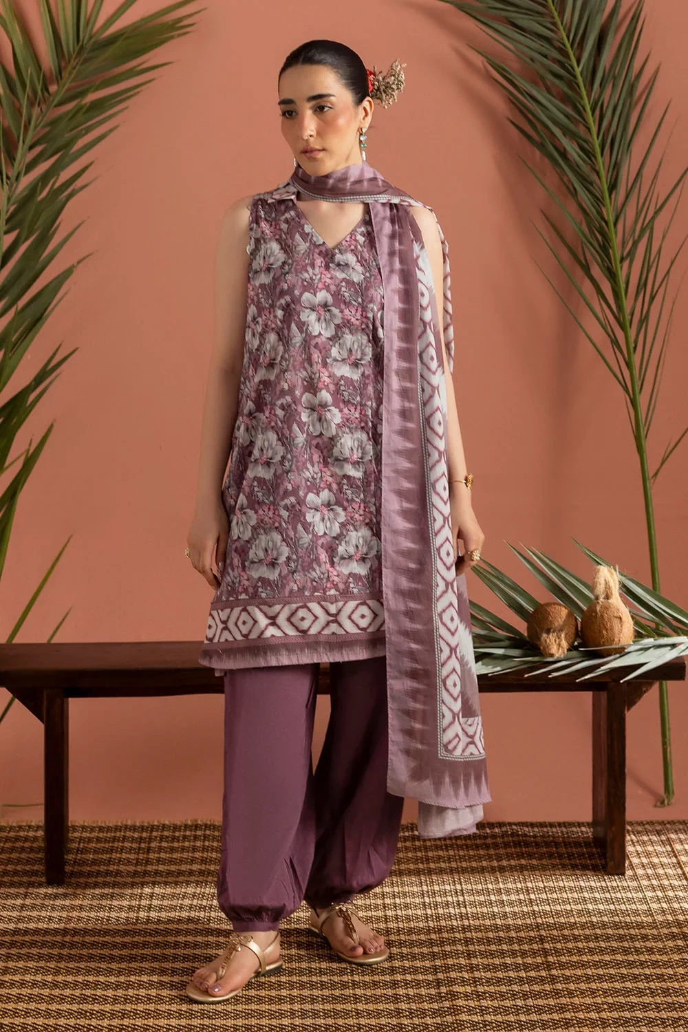 3 Piece Printed Lawn Suit with Dupatta - CL-62450