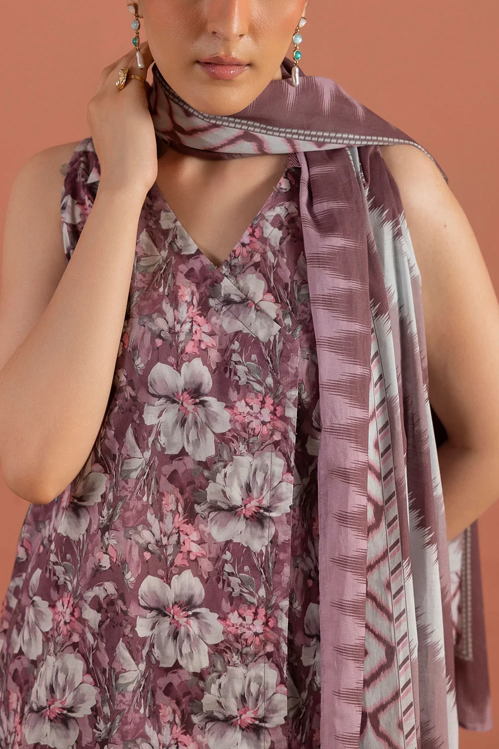 3 Piece Printed Lawn Suit with Dupatta - CL-62450