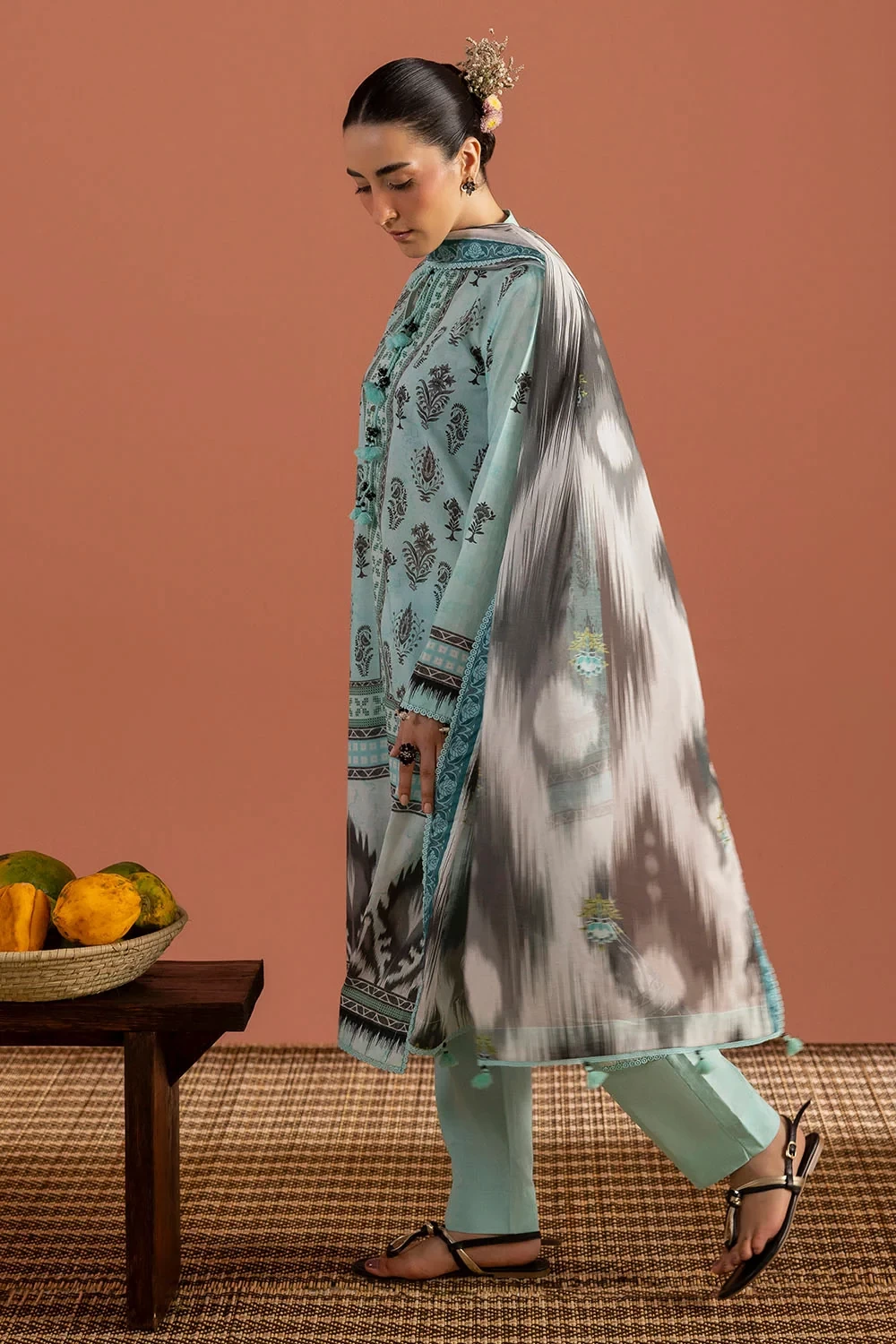 3 Piece Printed Lawn Suit with Dupatta - CL-62423