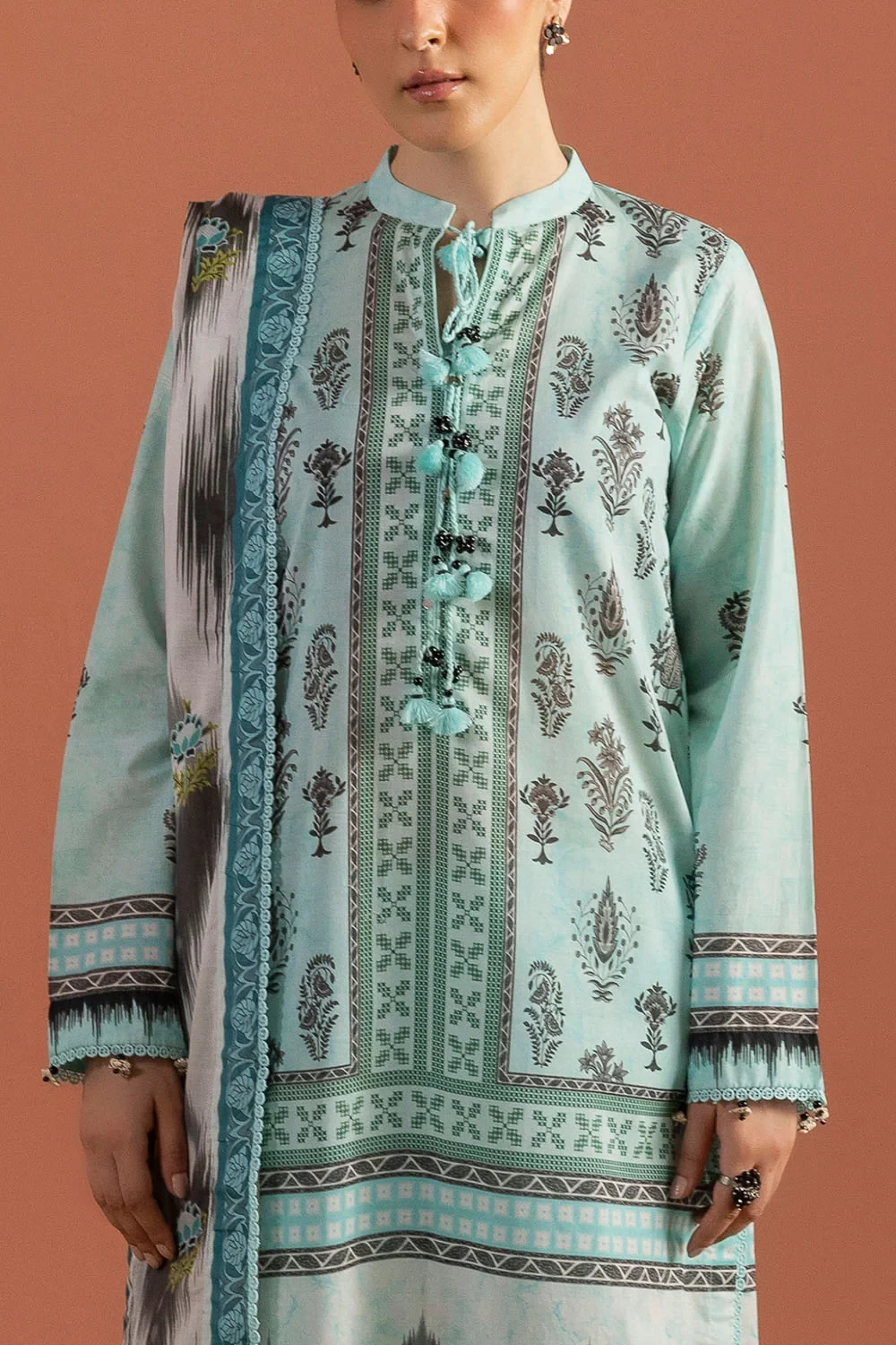 3 Piece Printed Lawn Suit with Dupatta - CL-62423