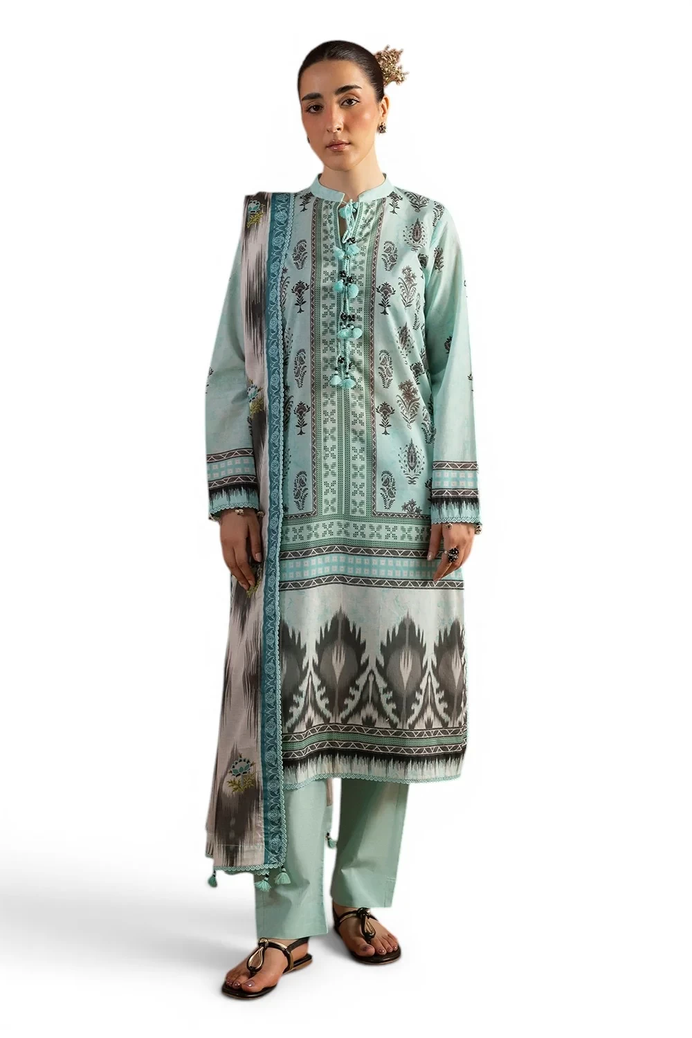 3 Piece Printed Lawn Suit with Dupatta - CL-62423