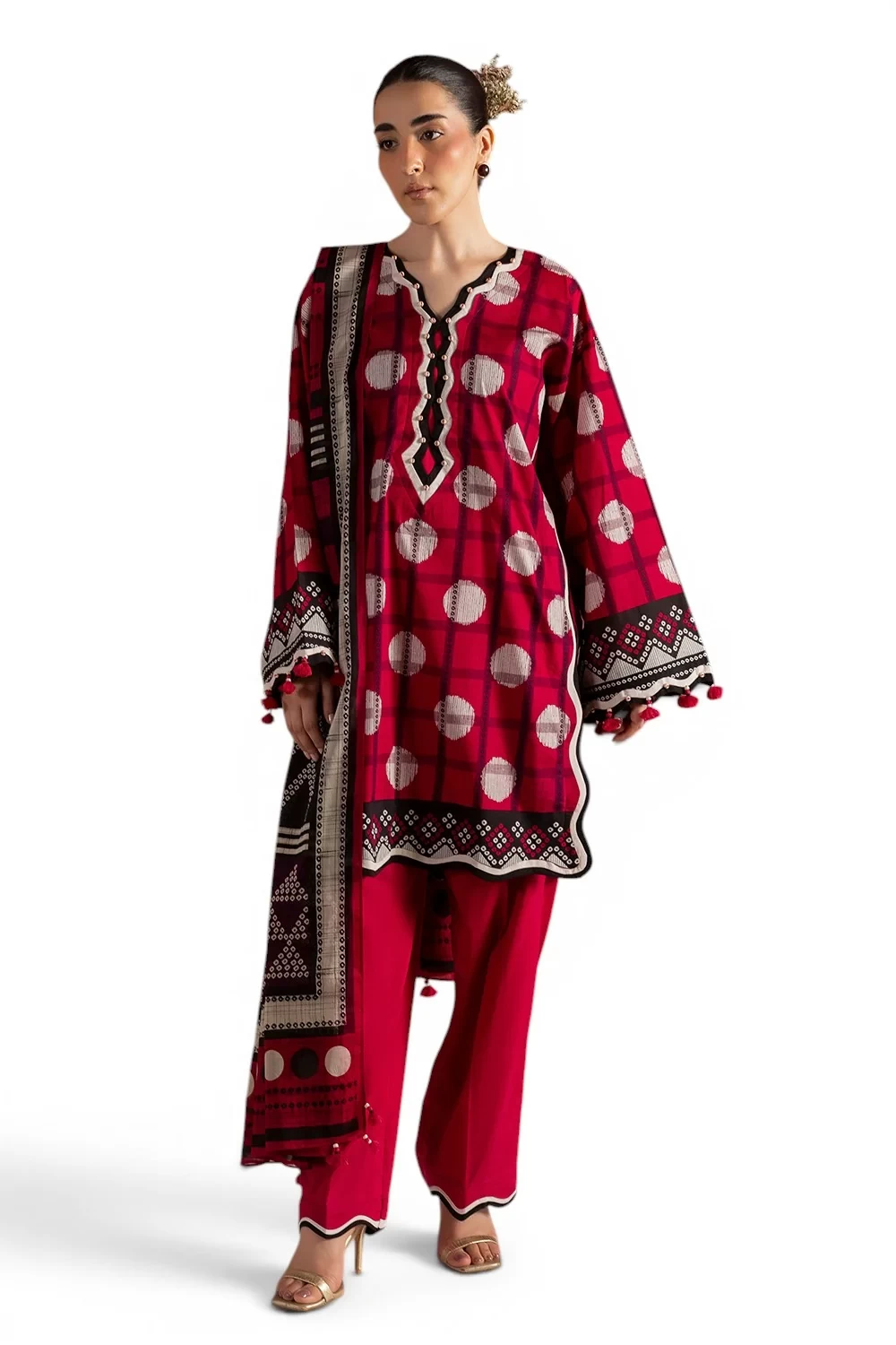 3 Piece Printed Lawn Suit with Dupatta - CL-62377