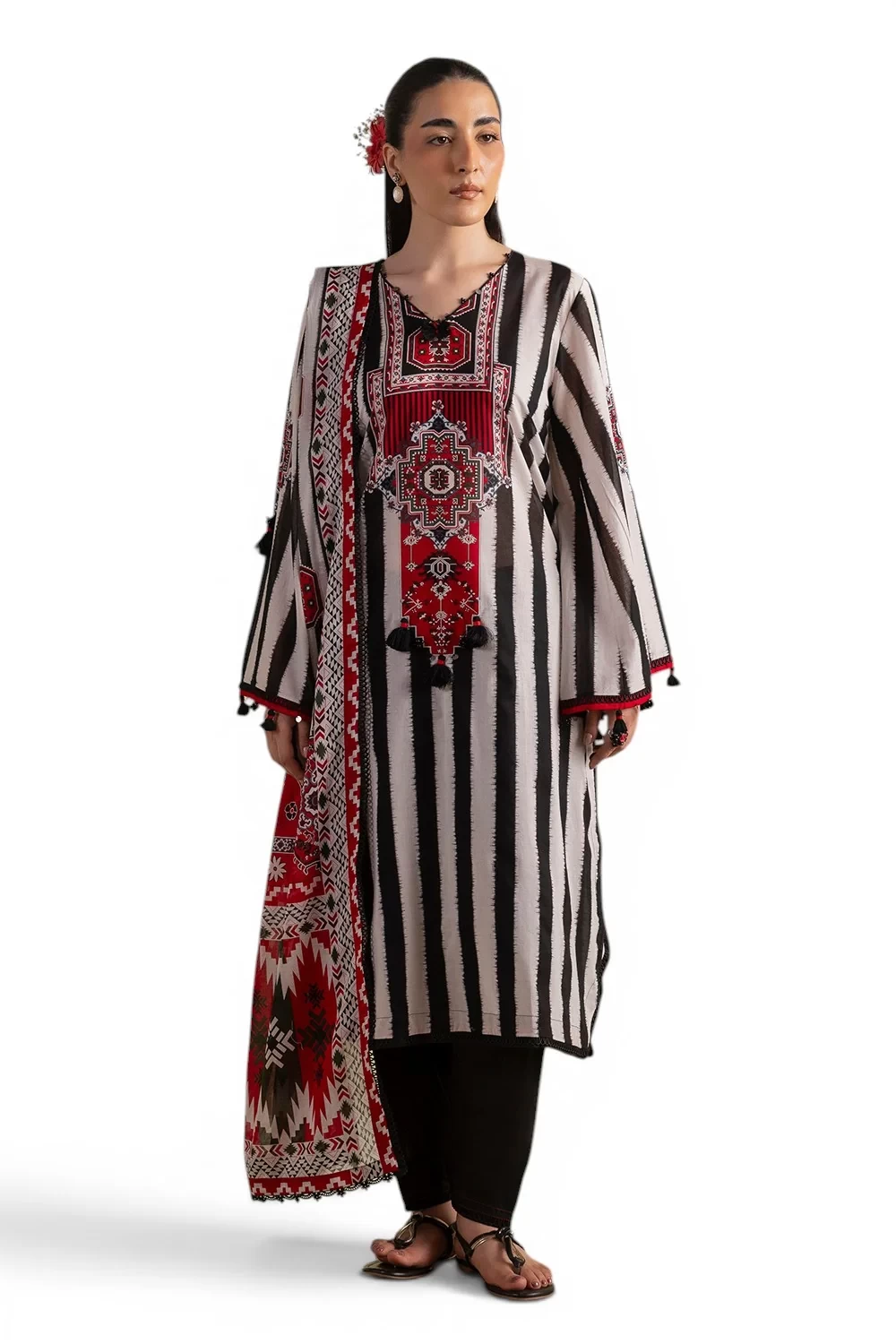 3 Piece Printed Lawn Suit with Dupatta - CL-62396