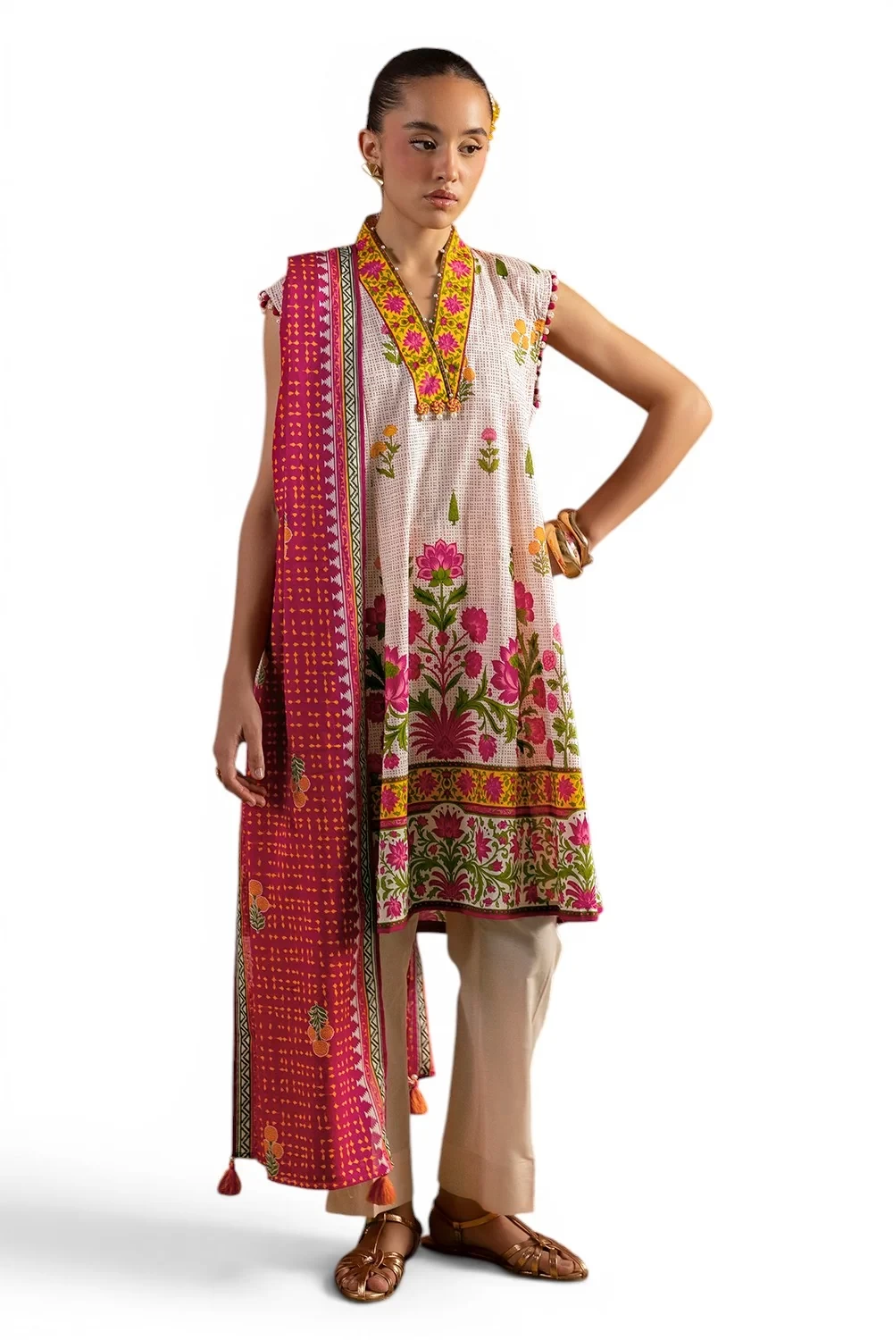 3 Piece Printed Lawn Suit with Dupatta - CL-62408