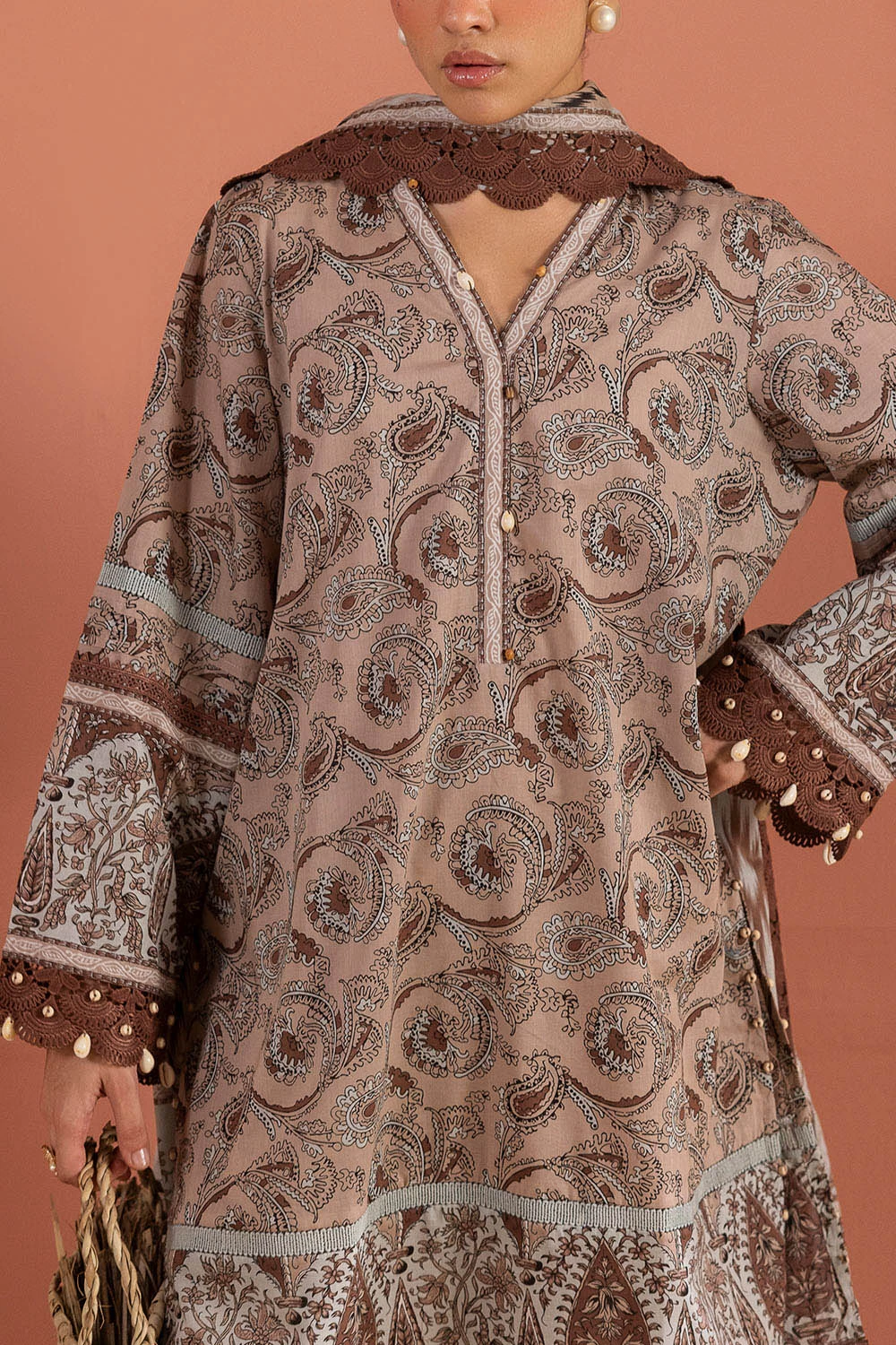 3 Piece Printed Lawn Suit with Dupatta - CL-62449