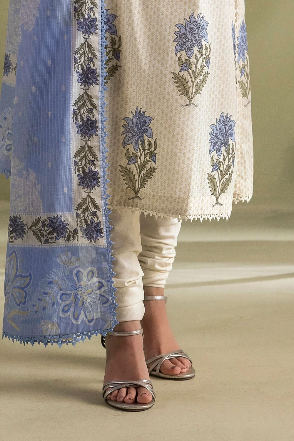 3 Piece Embroidered Printed Lawn Suit with Printed Denting Dupatta - DN-62049