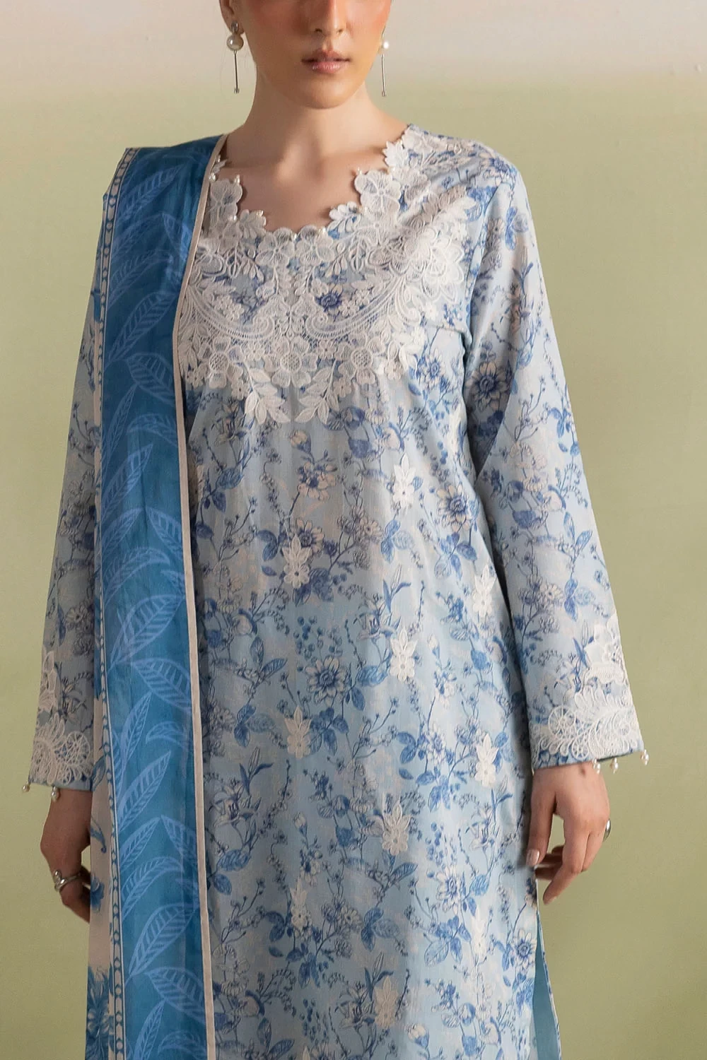 3 Piece Embroidered Printed Lawn Suit with Printed Lawn Dupatta - CL-62447