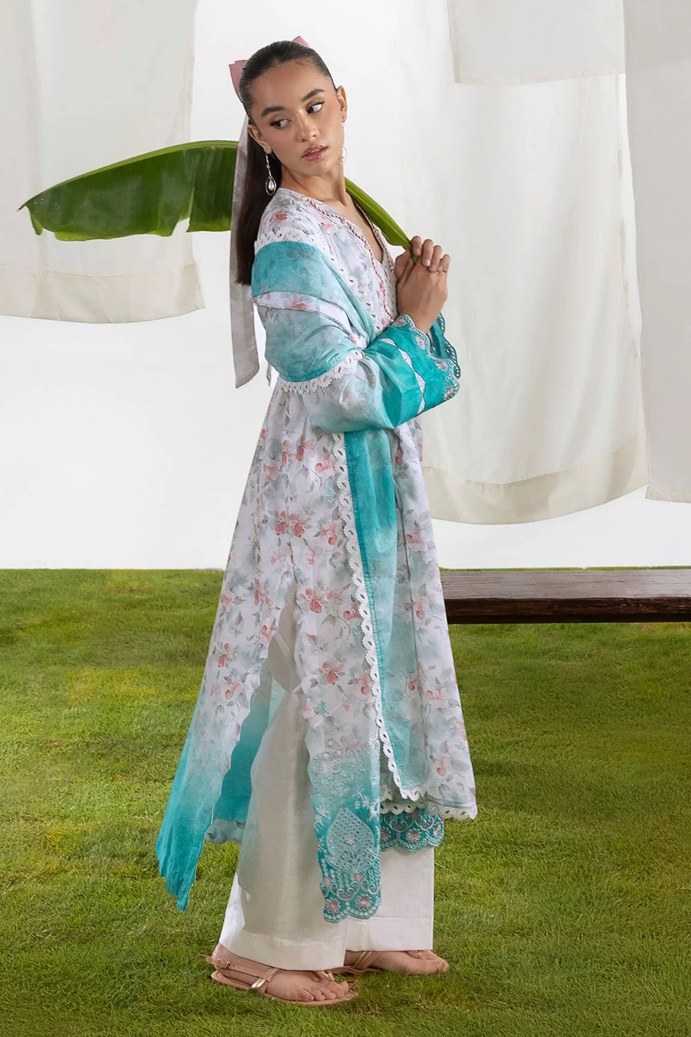 3 Piece Embroidered Printed Lawn Suit with Printed Lawn Dupatta - CL-62452