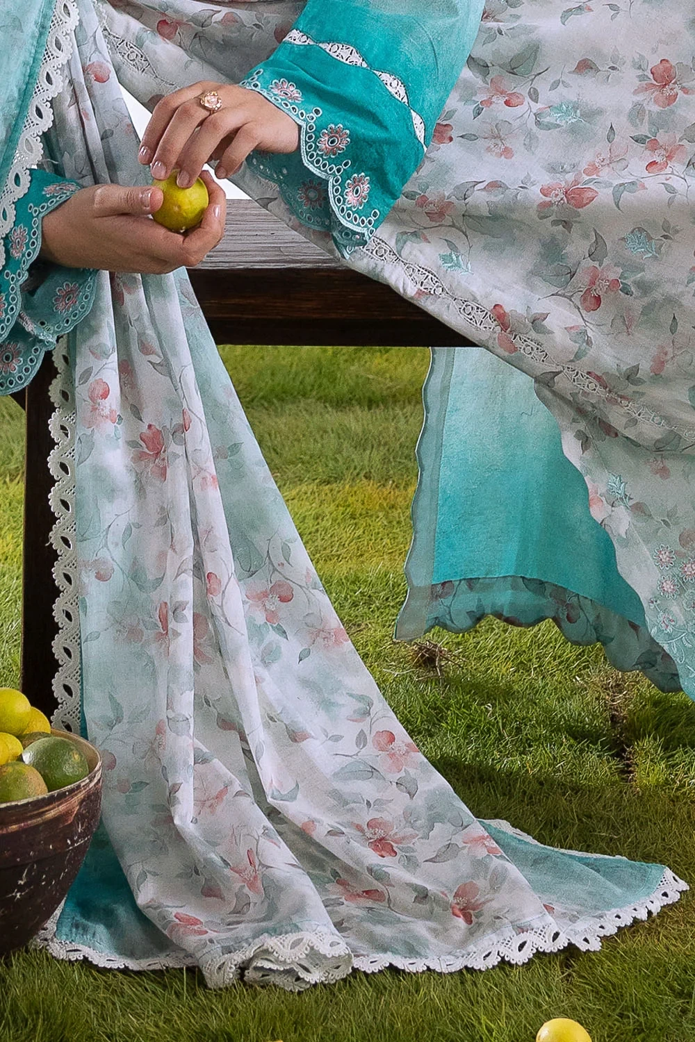 3 Piece Embroidered Printed Lawn Suit with Printed Lawn Dupatta - CL-62452
