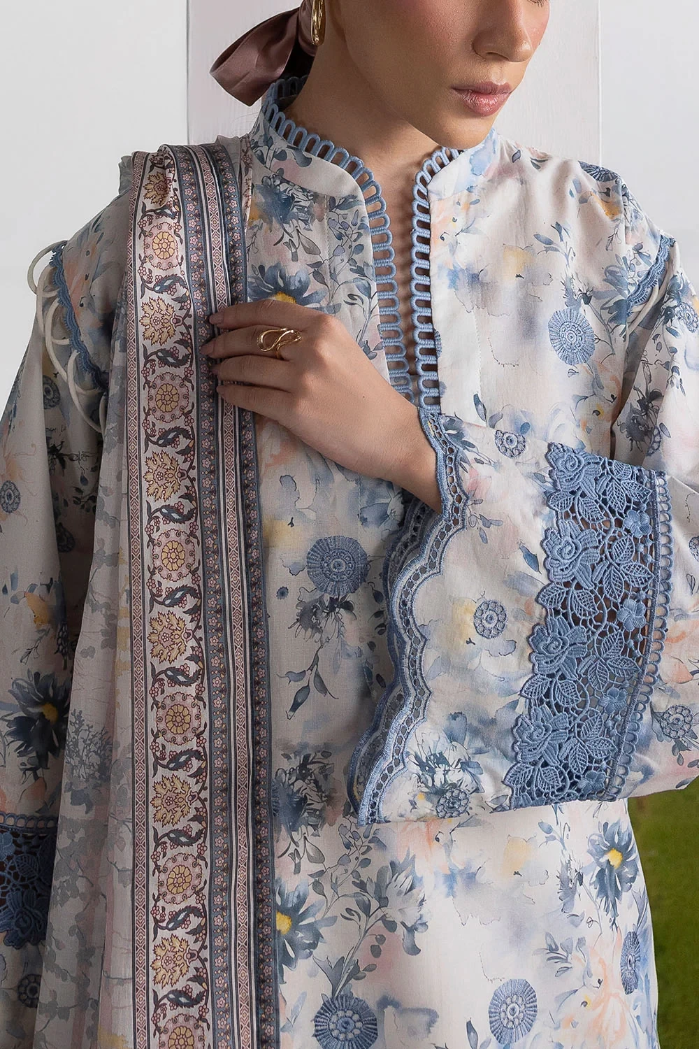 3 Piece Embroidered Printed Lawn Suit with Printed Lawn Dupatta - CL-62339