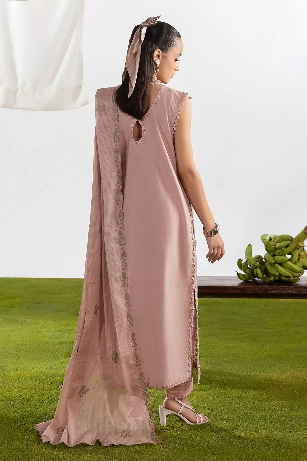 3 Piece Embroidered Lawn Suit with Embroidered Denting Dupatta - DN-62047