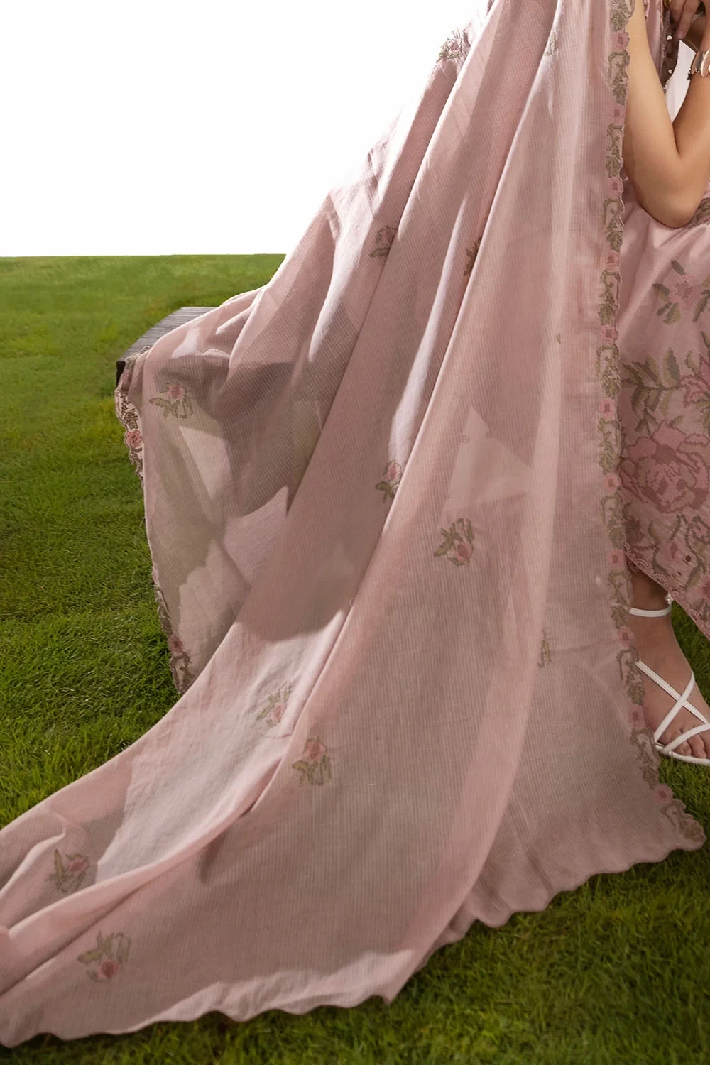 3 Piece Embroidered Lawn Suit with Embroidered Denting Dupatta - DN-62047