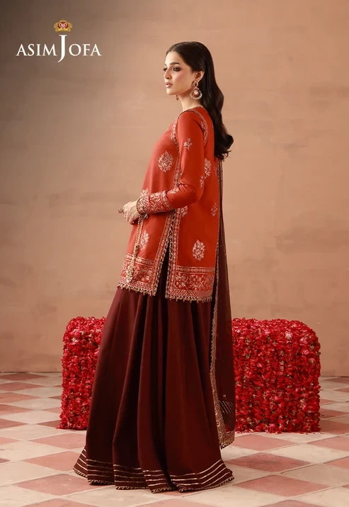 AJULFH-03 Embroidered Twisted Silk 3 Pcs
