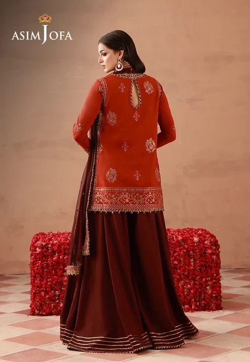 AJULFH-03 Embroidered Twisted Silk 3 Pcs