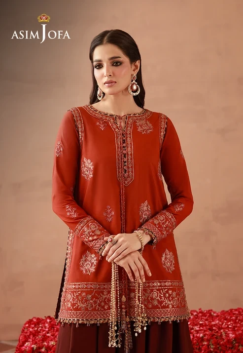 AJULFH-03 Embroidered Twisted Silk 3 Pcs