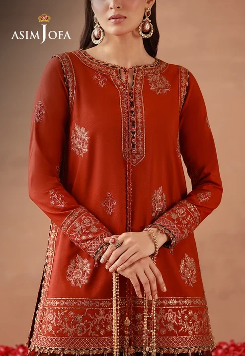 AJULFH-03 Embroidered Twisted Silk 3 Pcs