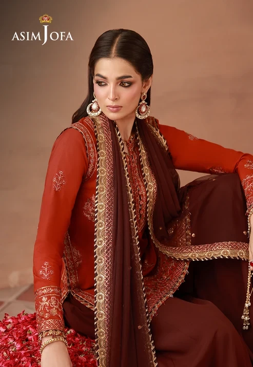 AJULFH-03 Embroidered Twisted Silk 3 Pcs