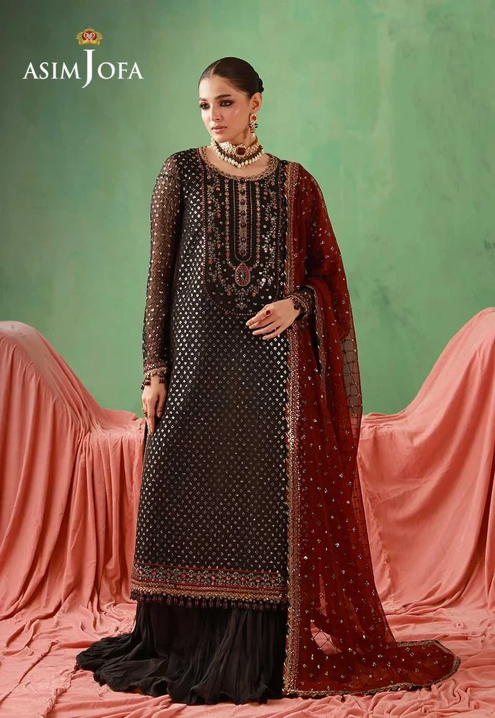 AJULFH-01 Embroidered Chiffon