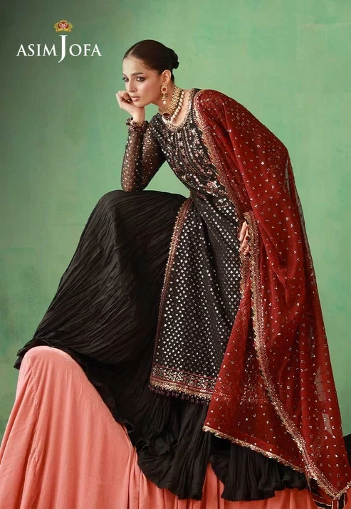 AJULFH-01 Embroidered Chiffon