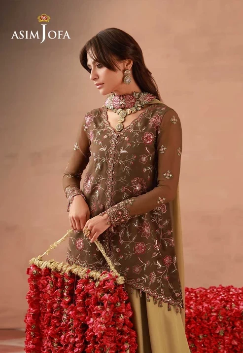 AJULFH-04 Embroidered Chiffon 3 Pcs